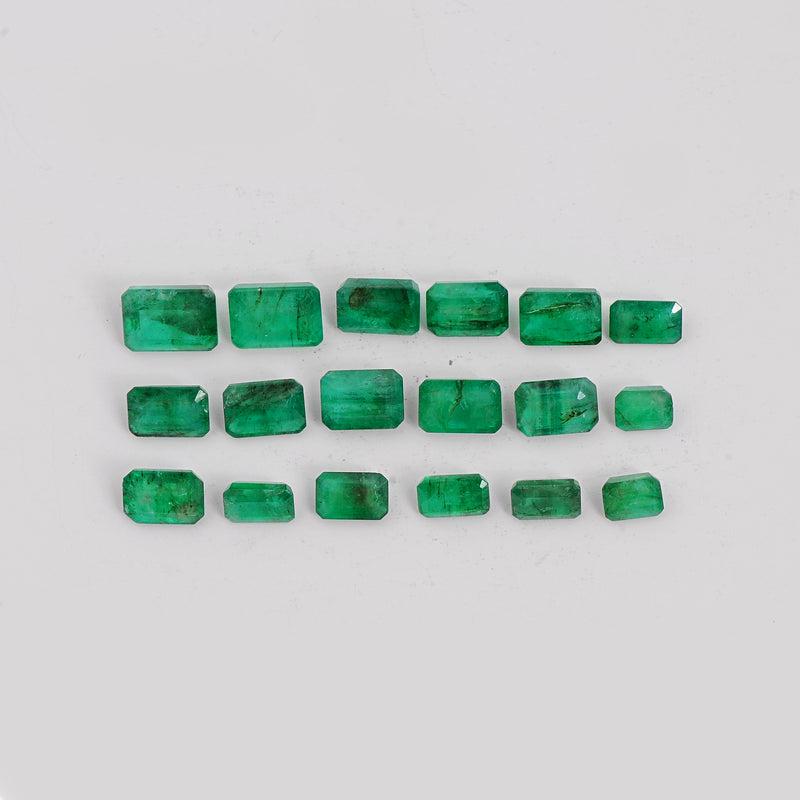 18 pcs Emerald  - 15.96 ct - Octagon - Green