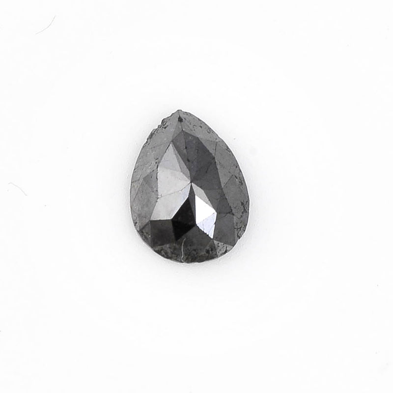 1.47 Carat Rose Cut Pear Fancy Black Diamond-AIG Certified