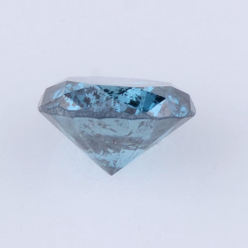 0.41 Carat Brilliant Round Fancy Vivid Greenish Blue I1 Diamond-AIG Certified