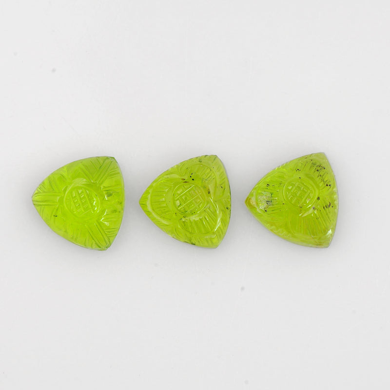 12.06 Carat Green Color Trillion Peridot Gemstone