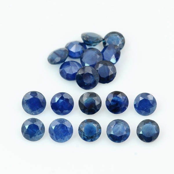 19 pcs Sapphire  - 5.83 ct - ROUND - Blue