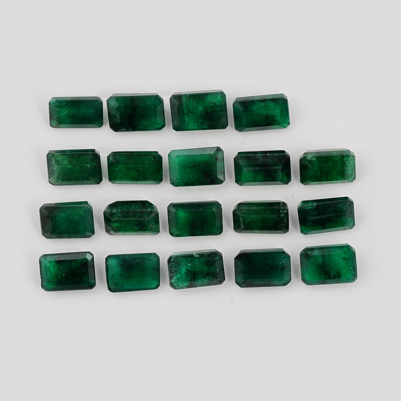 19 pcs Emerald  - 18.35 ct - Octagon - Green