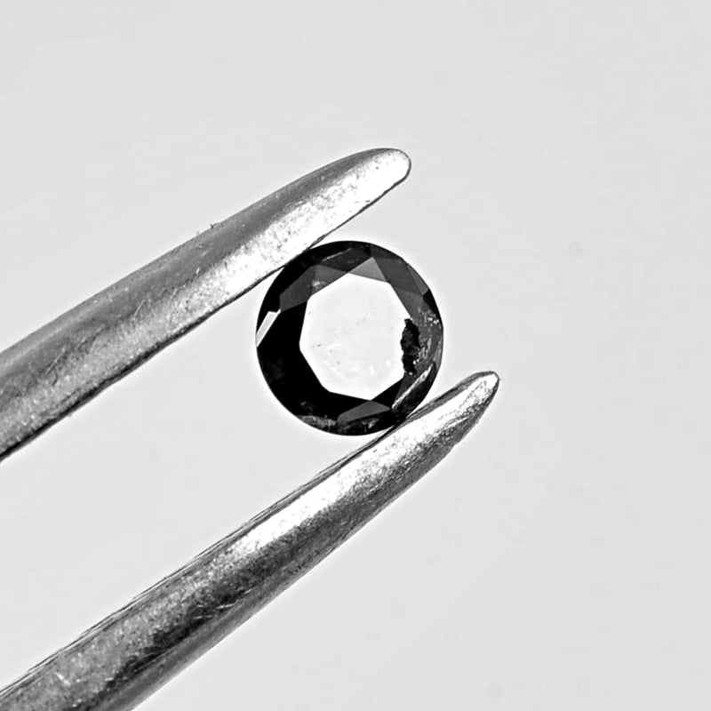 5.09 Carat Brilliant Round Fancy Black Diamonds-AIG Certified