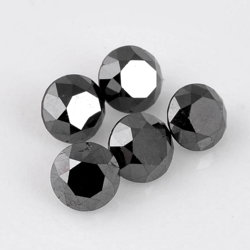 3.95 Carat Brilliant Round Fancy Black Diamonds-AIG Certified