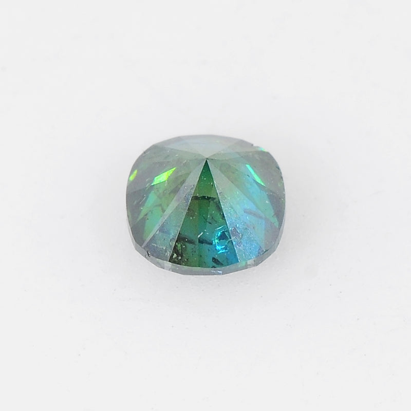 Cushion Fancy Bluish Green Color Diamond 0.51 Carat - AIG Certified