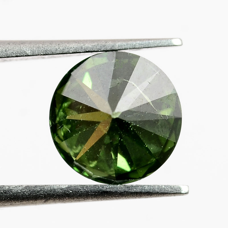 Round Fancy Vivid Green Color Diamond 0.49 Carat - ALGT Certified