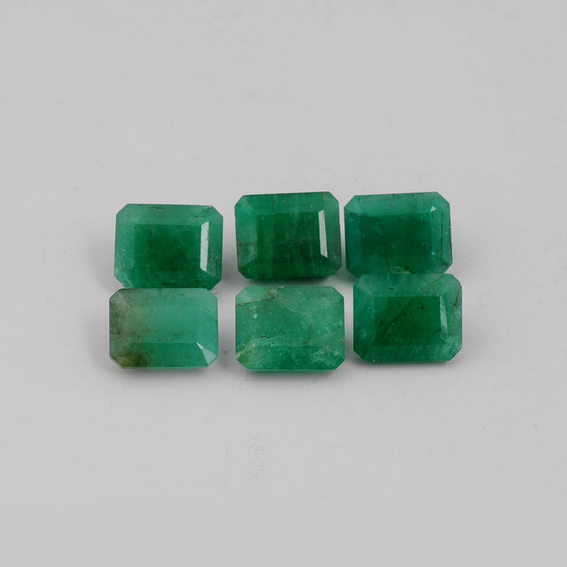 6 pcs Emerald  - 20.56 ct - Octagon - Green - Transparent