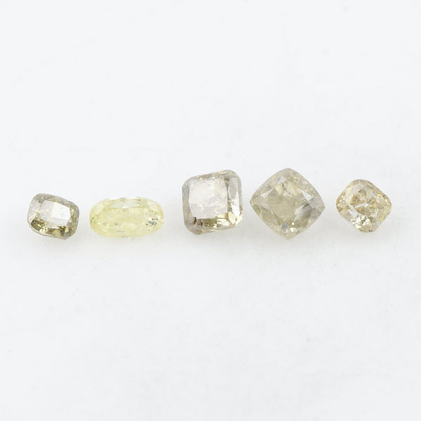 5 pcs DIAMOND  - 0.98 ct - Cushion, Oval - Natural Fancy Mix Yellow - SI - I1