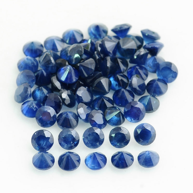 65 pcs Sapphire  - 10.12 ct - ROUND - Blue