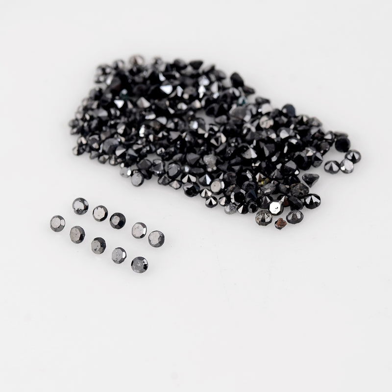 7.22 Carat Black Color Round Black Diamond Gemstone