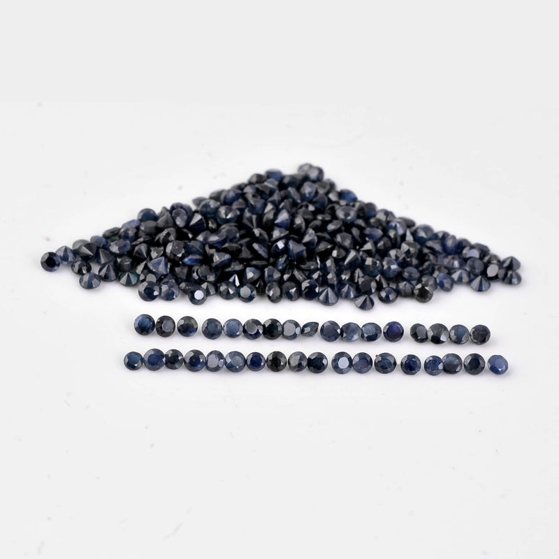 299 pcs Sapphire  - 16.25 ct - ROUND - Dark Blue - Transparent
