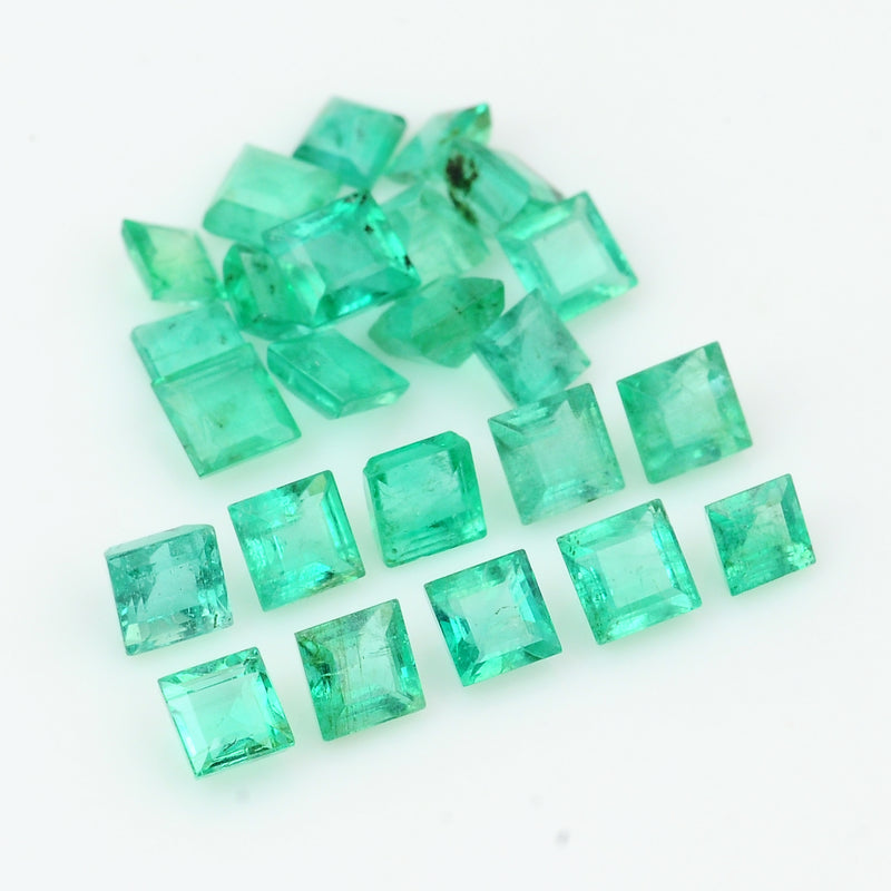 24 pcs Emerald  - 4.18 ct - Square - Green