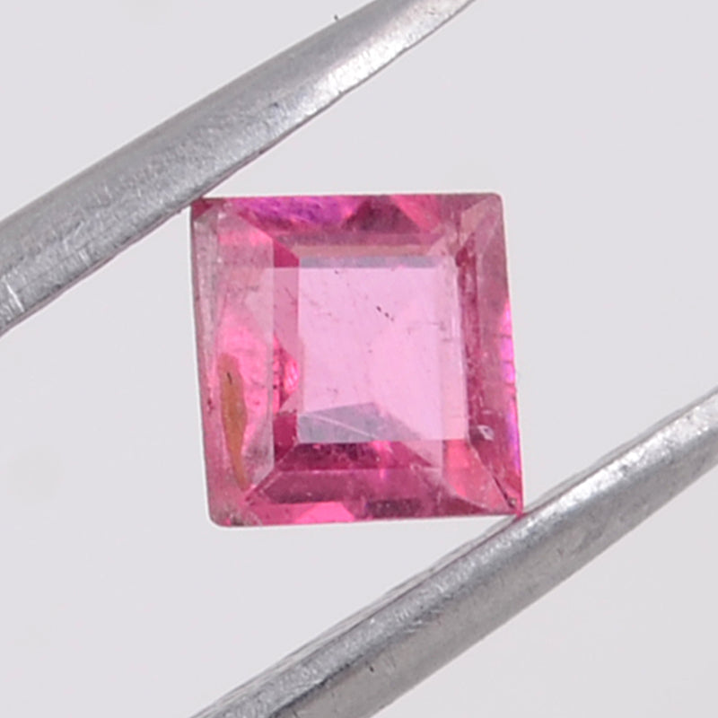 0.80 Carat Pink Color Square Tourmaline Gemstone