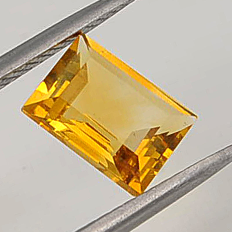 1.42 Carat Yellow Color Square Citrine Gemstone