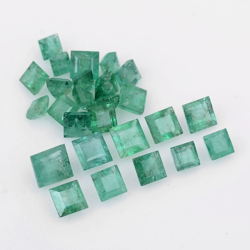 26 pcs Emerald  - 4.34 ct - Square - Green
