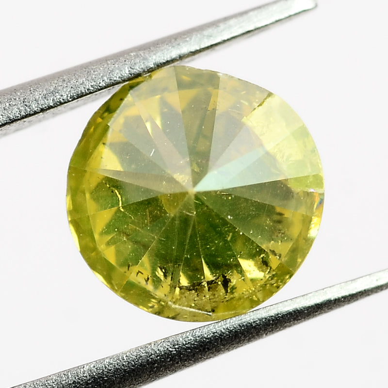 Round Fancy Vivid Yellow Color Diamond 0.41 Carat - ALGT Certified