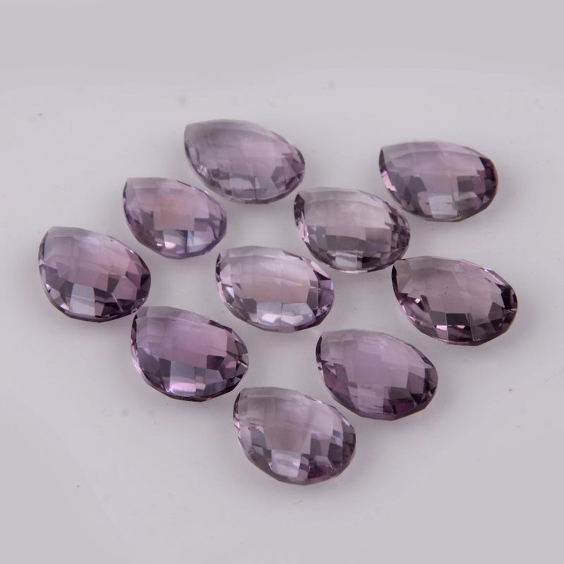 10 pcs Amethyst  - 44.05 ct - Pear - Purple