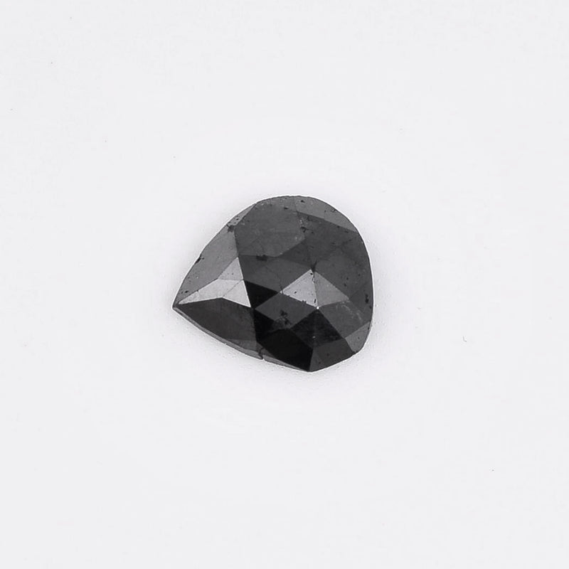 1.49 Carat Rose Cut Pear Fancy Black Diamond-AIG Certified