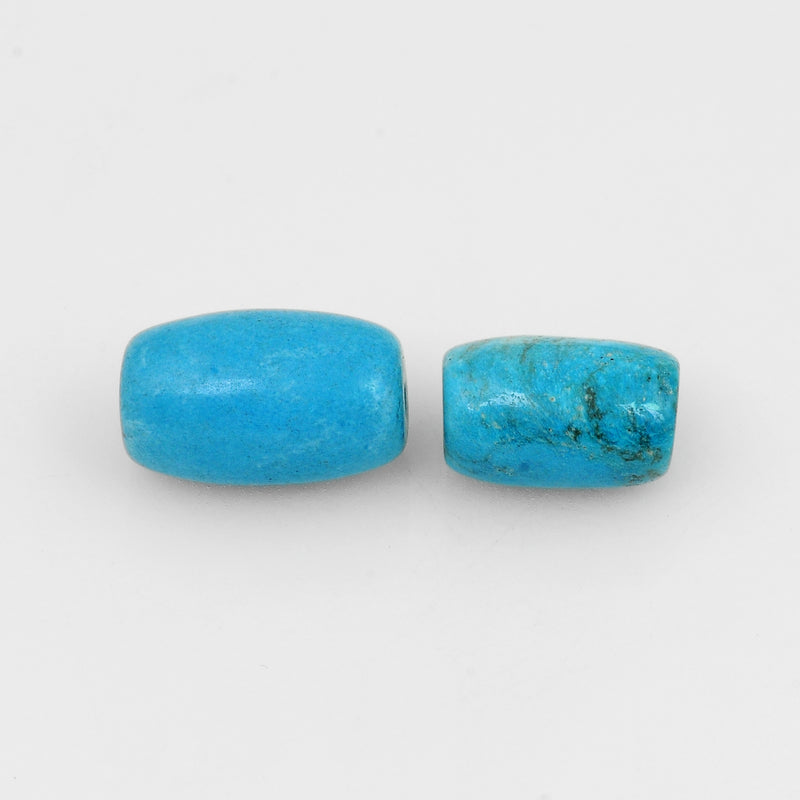Drum-Shape Blue Color Turquoise Gemstone 10.69 Carat