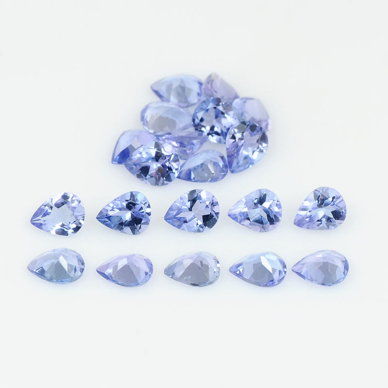 20 pcs Tanzanite  - 6 ct - Pear - Blue