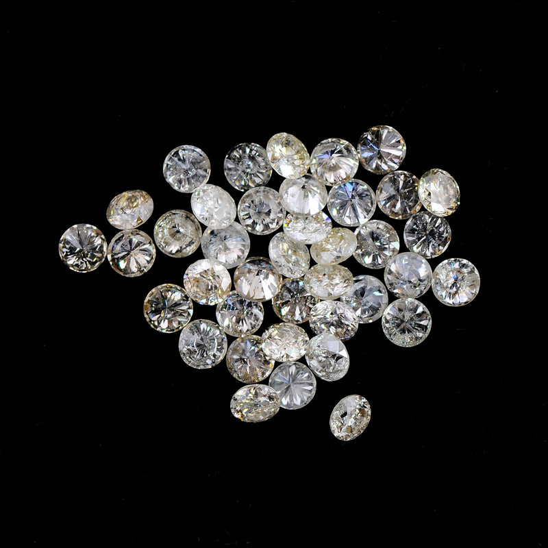 Round Mix Light Yellow - Brown Color Diamond 2.70 Carat - AIG Certified