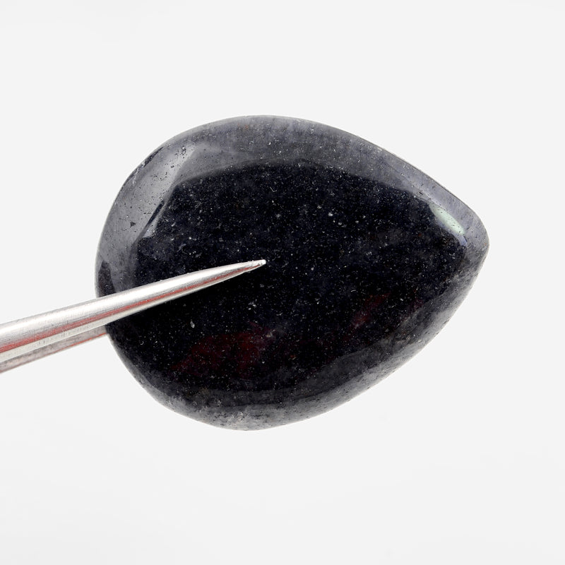 69.25 Carat Black Color Pear Botswana Agate Gemstone
