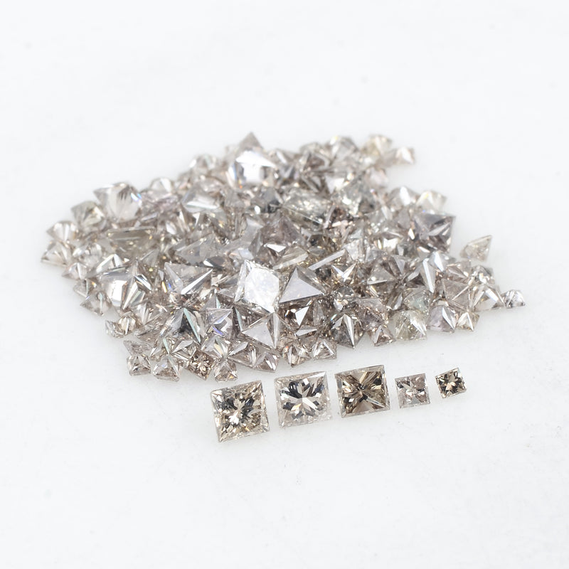191 pcs Diamond  - 4.73 ct - Square - Brown - SI - I1