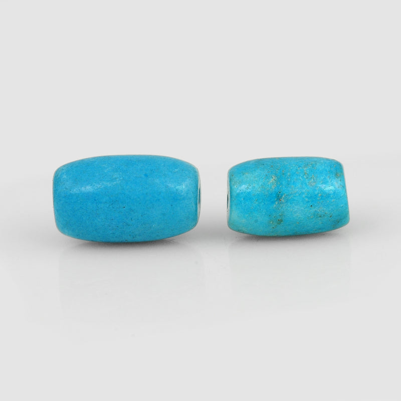 Drum-Shape Blue Color Turquoise Gemstone 10.69 Carat