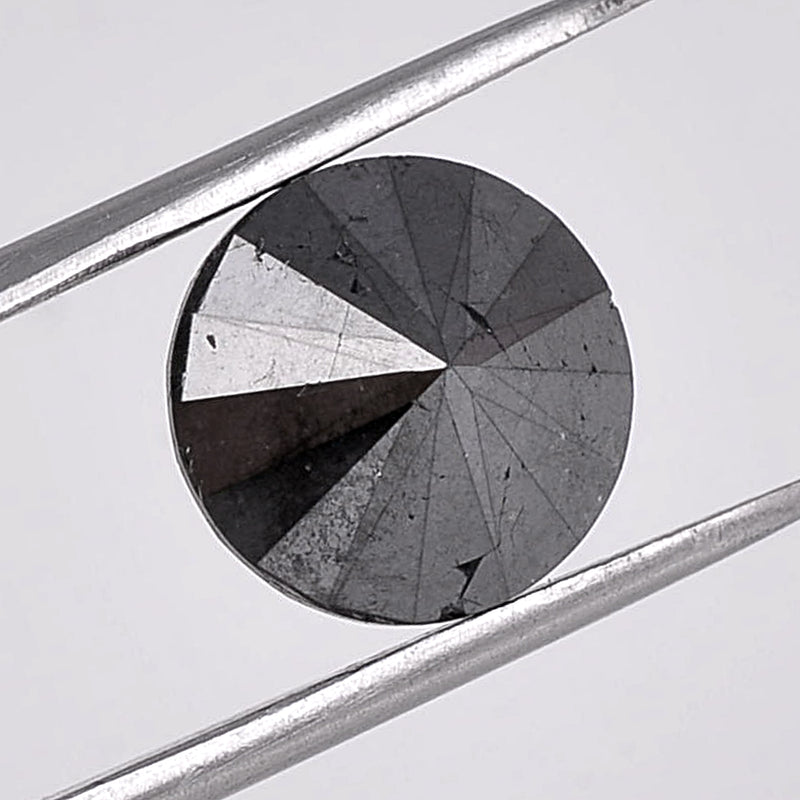 6.08 Carat Brilliant Round Fancy Black Diamond-AIG Certified