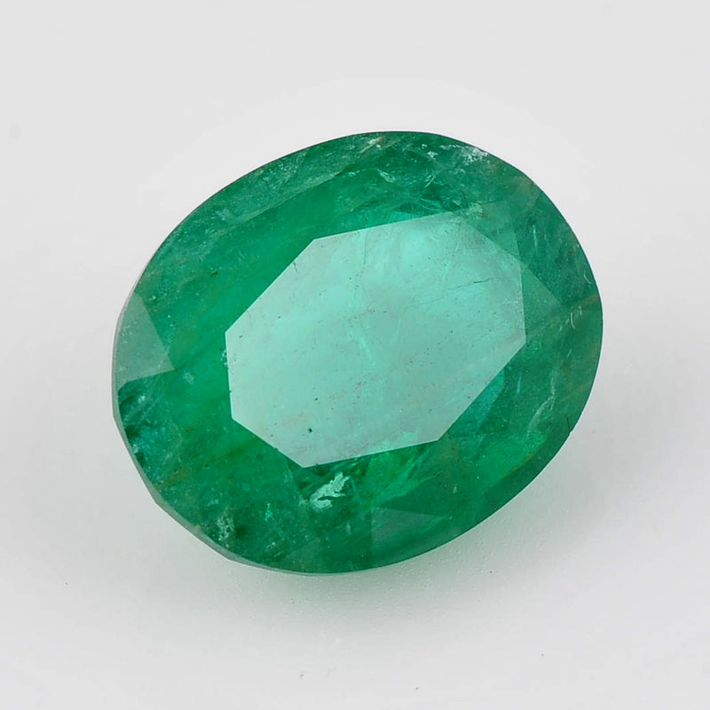 Oval Green Color Emerald Gemstone 6.72 Carat - IGI Certified