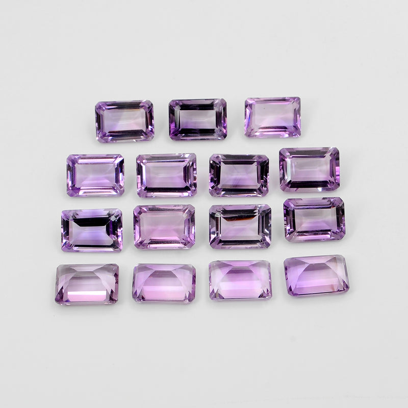 Octagon Purple Color Amethyst Gemstone 112.49 Carat