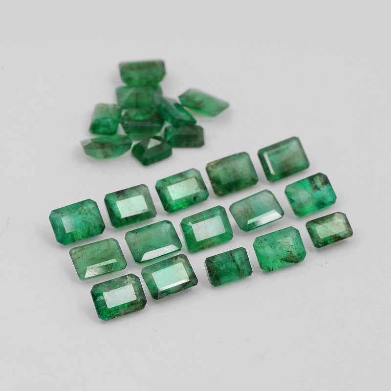 25 pcs Emerald  - 20.68 ct - Octagon - Green