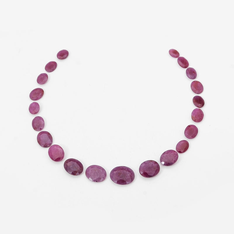 21 pcs Ruby  - 37.49 ct - Oval - Red