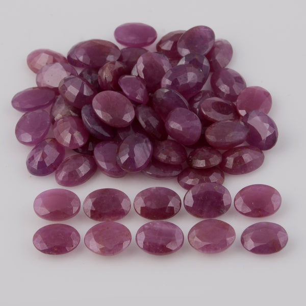58 pcs Ruby  - 88.5 ct - Oval - Red