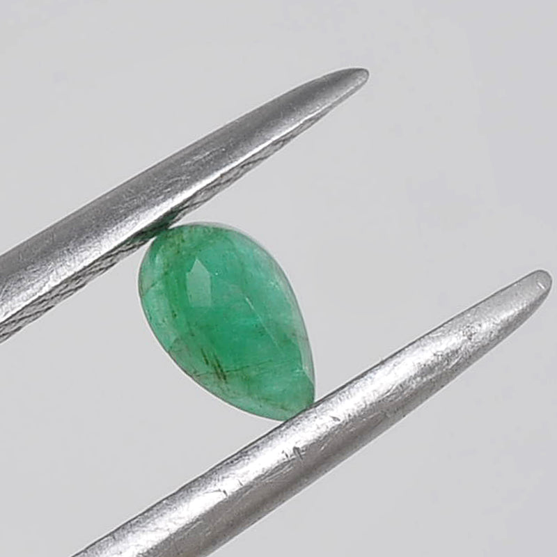 7.05 Carat Green Color Oval+Pear Emerald Gemstone