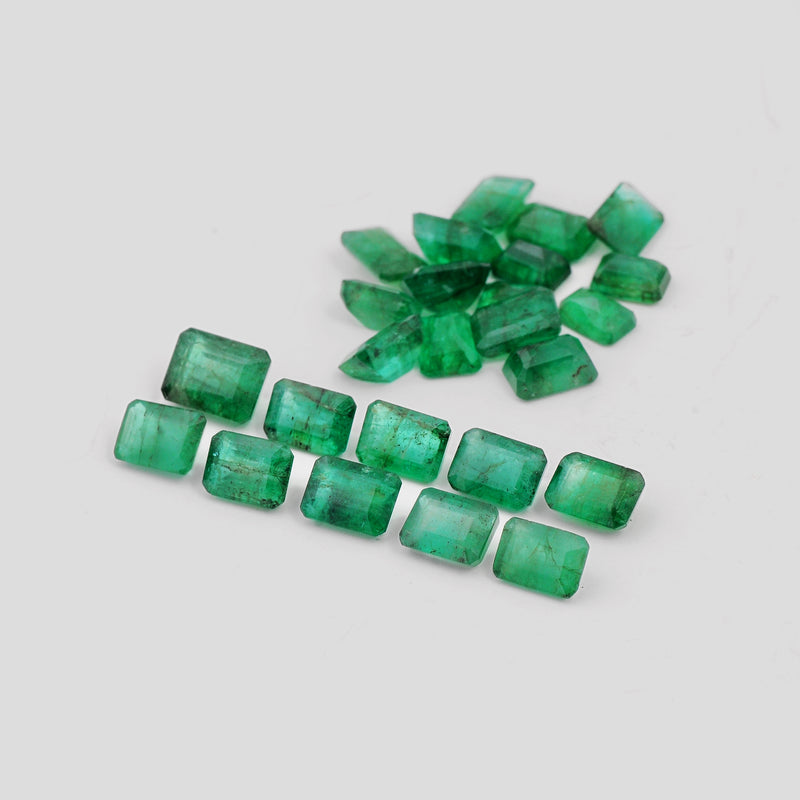25 pcs Emerald  - 21.75 ct - Octagon - Green