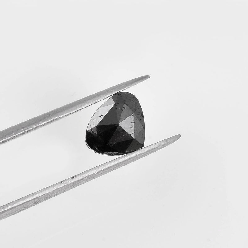 2.31 Carat Rose Cut Pear Fancy Black Diamond-AIG Certified