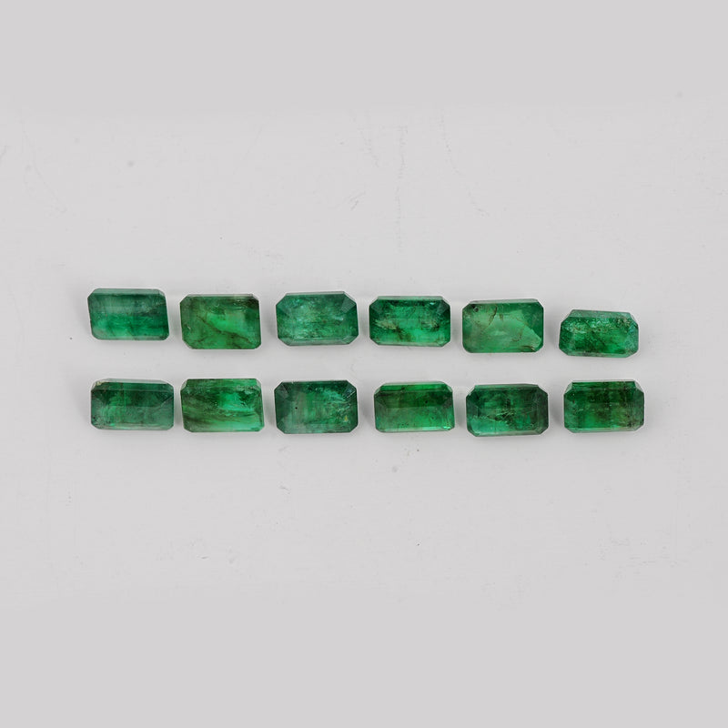 12 pcs Emerald  - 12.37 ct - Octagon - Green