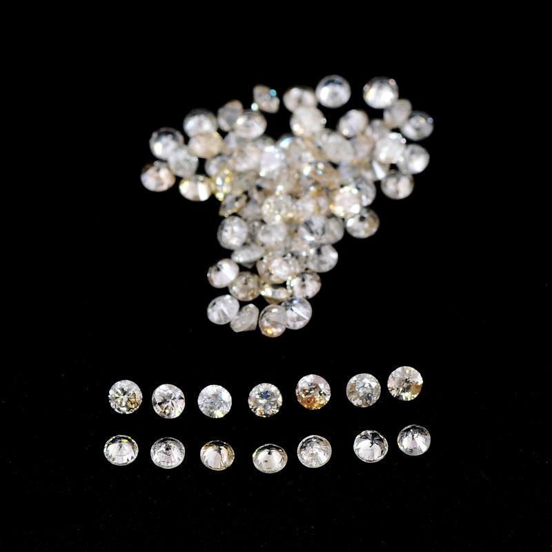 Round Mix Very Light to Light Brown - Yellow Color Diamond 2.03 Carat - AIG Certified