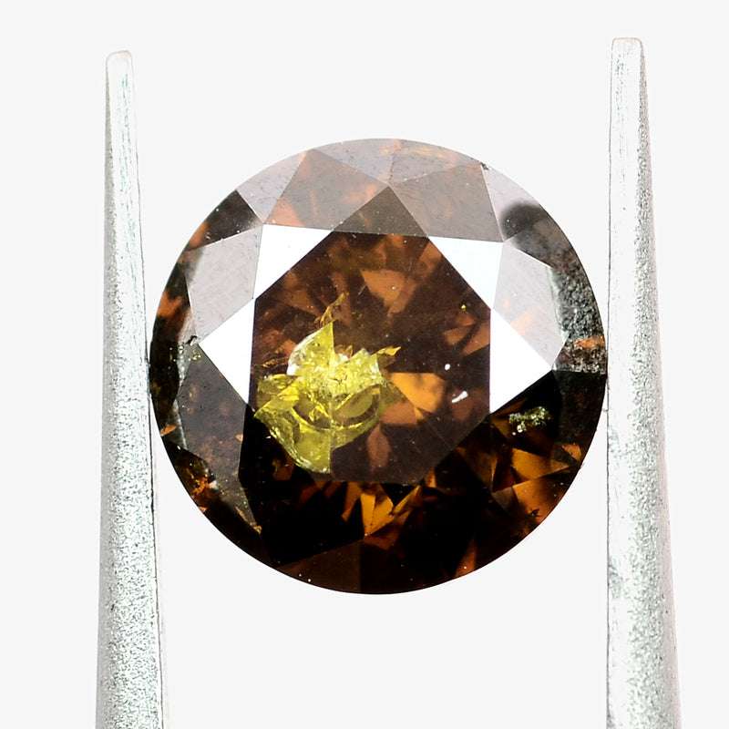 Round Fancy Brown Color Diamond 0.61 Carat - ALGT Certified