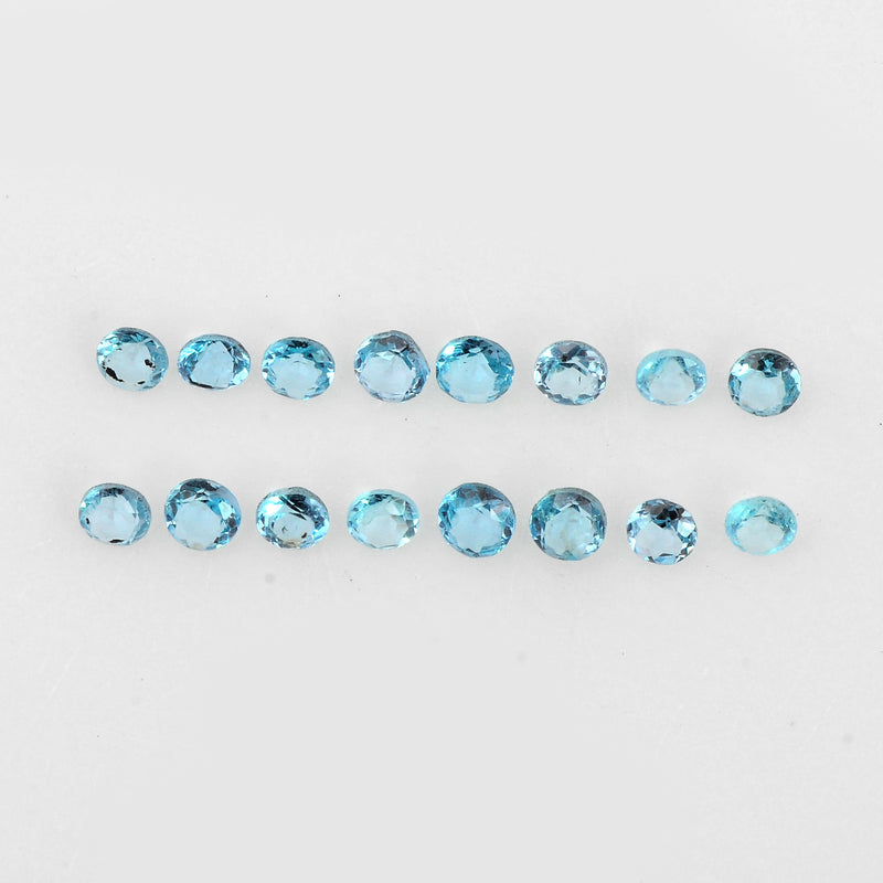 0.80 Carat Blue Color Round Apatite Gemstone