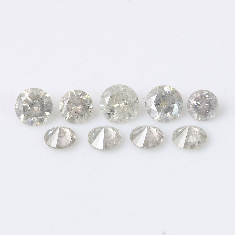 9 pcs Diamond  - 2.2 ct - ROUND - White - I