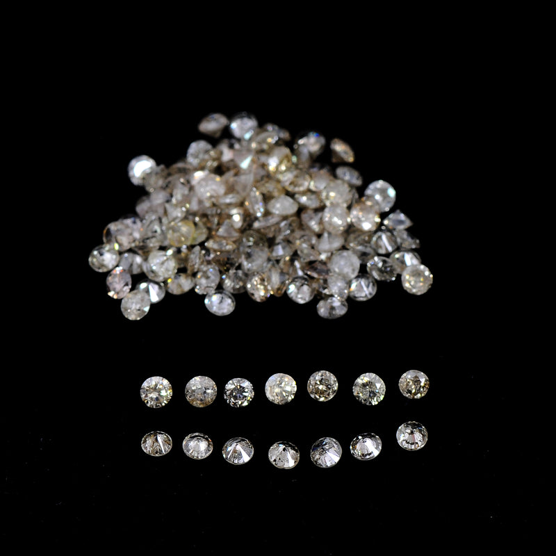 Round Mix Very Light to Light Brown - Yellow Color Diamond 2.26 Carat - AIG Certified