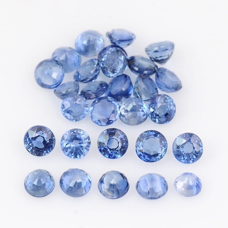28 pcs Sapphire  - 2.77 ct - ROUND - Blue