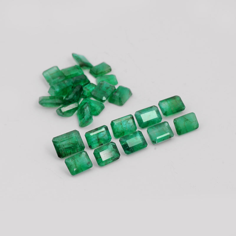 25 pcs Emerald  - 21.75 ct - Octagon - Green