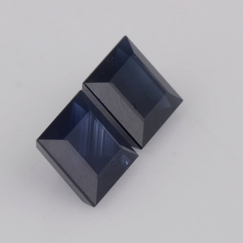 Square Dark Blue Color Sapphire Gemstone 4.74 Carat - AIG Certified