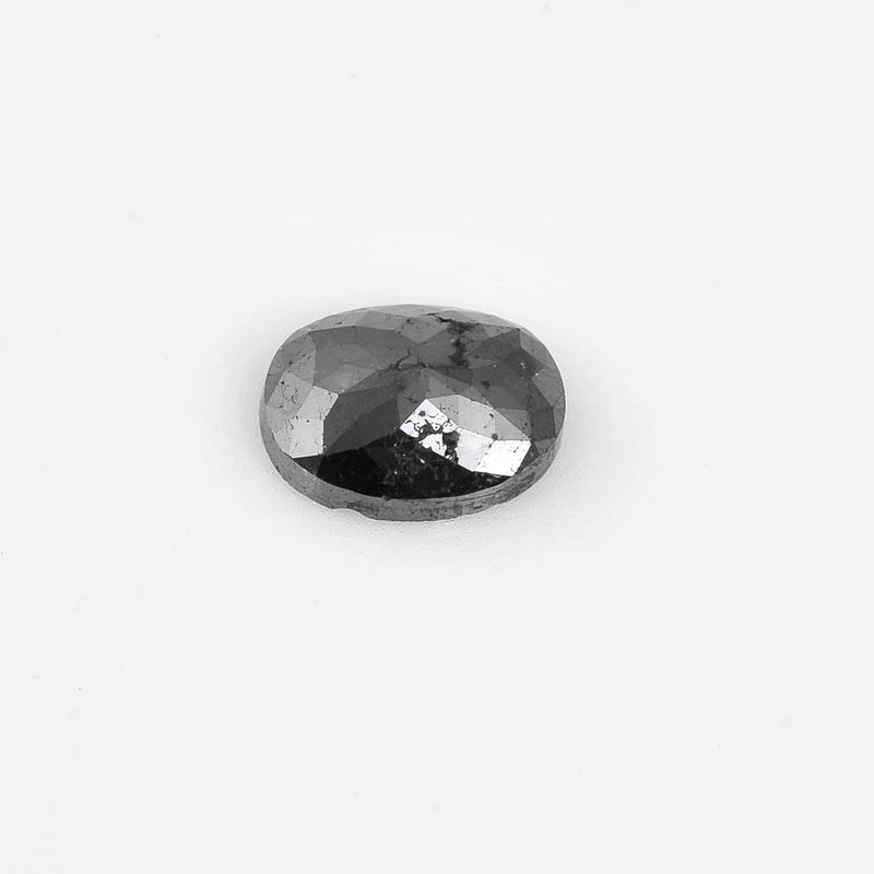 2.08 Carat Rose Cut Oval Fancy Black Diamond-AIG Certified