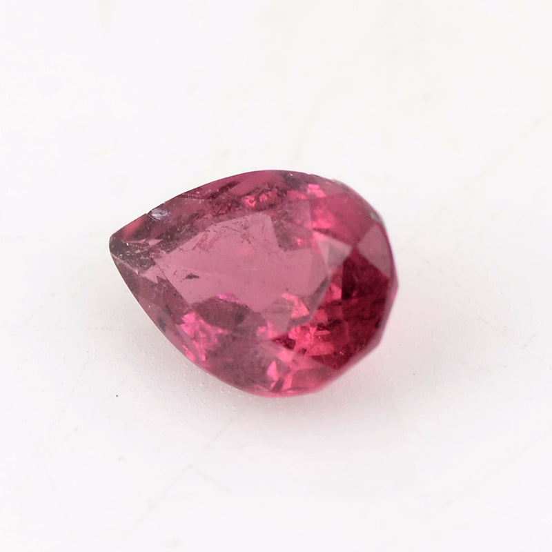 1 pcs Rubellite  - 0.97 ct - Pear - Reddish Purple - Transparent