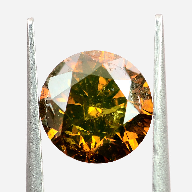 Round Fancy Orange Color Diamond 0.61 Carat - ALGT Certified