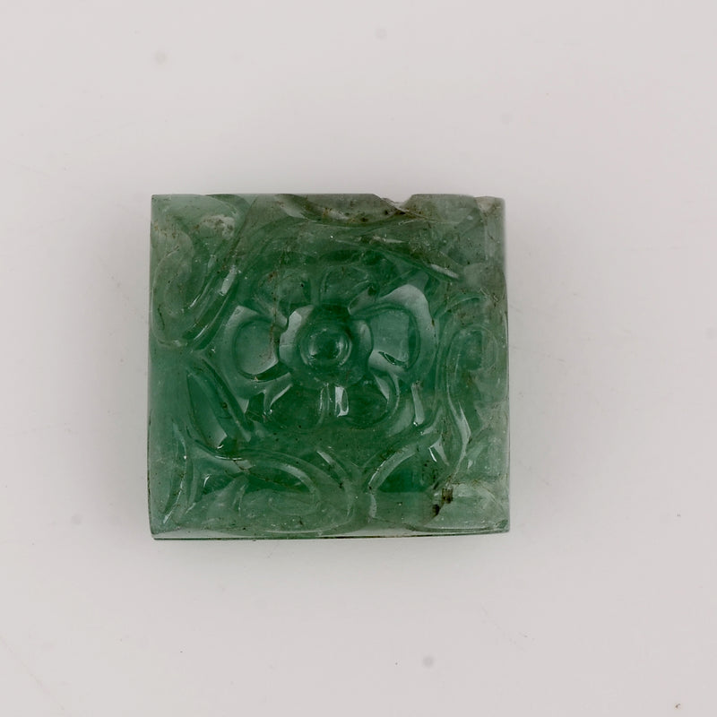 1 pcs Emerald  - 25.05 ct - Carving - Green - Transparent